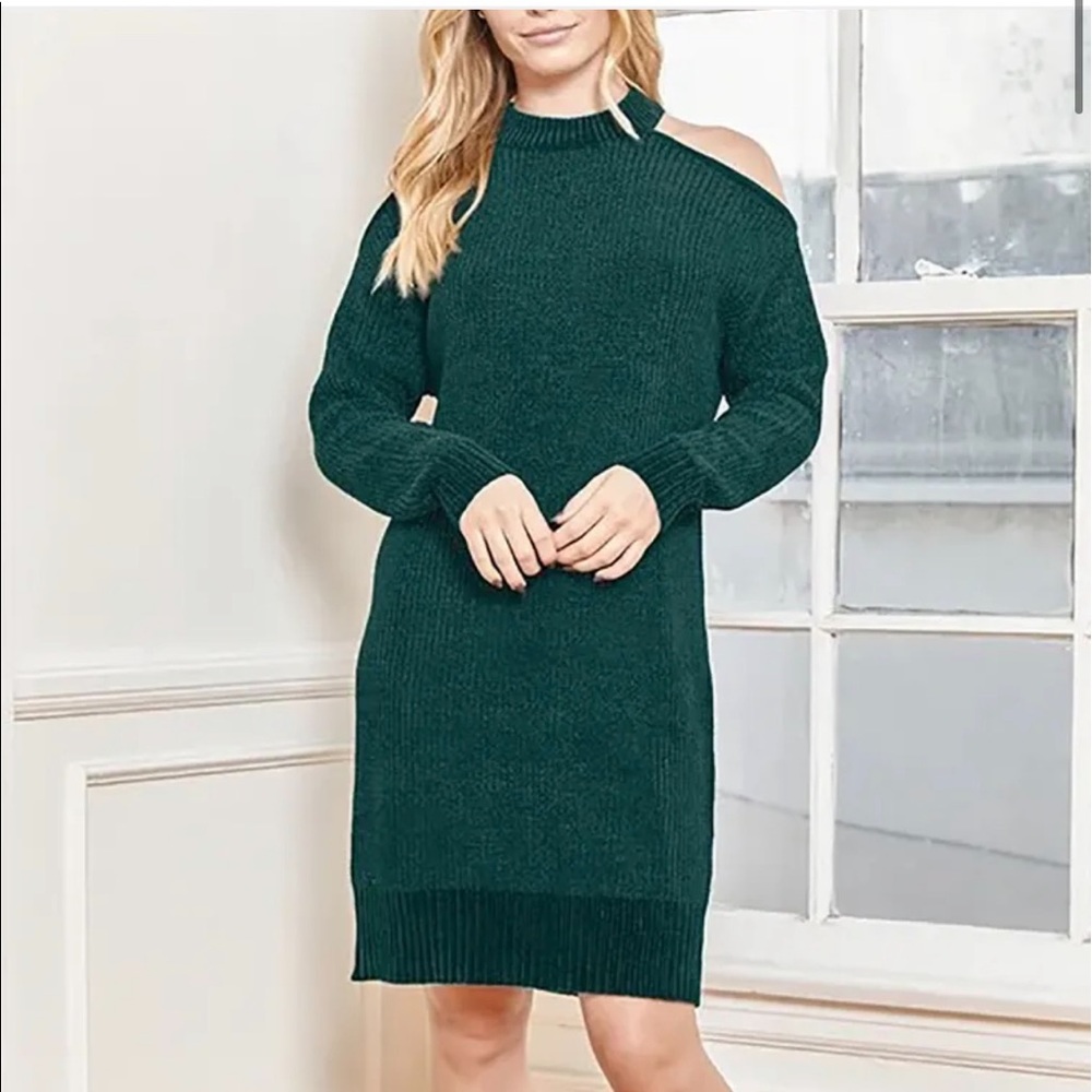 Chenille Cold
Shoulder Sweater Dress